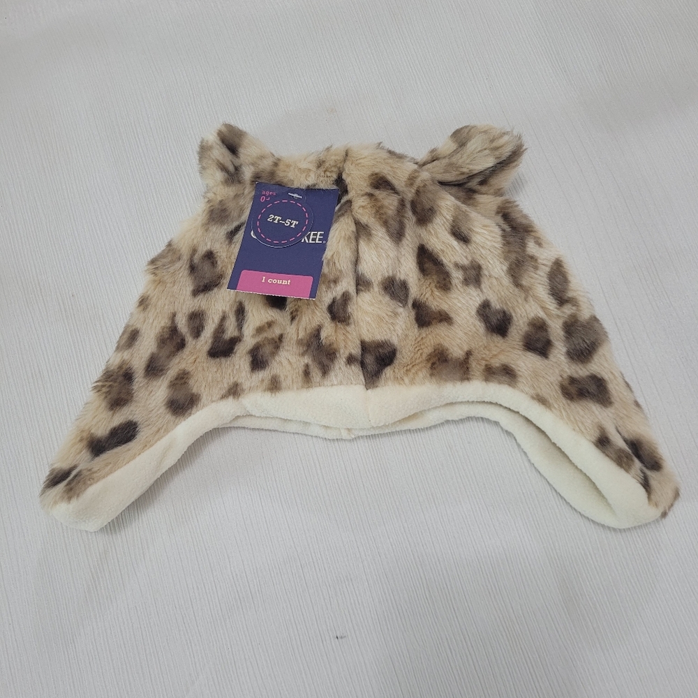 Girls Trapper Hat Cheetah Leopard Print Size 2T-5T by Cherokee
